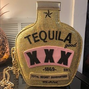 Gold glitter tequila purse
